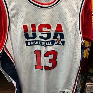 Mitchell & Ness Red and White Basketball Jersey